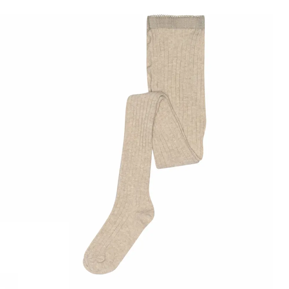 MP Denmark Basic Rib Strumpbyxor - Beige Melange - 100