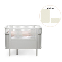 Växasäng 2i1 Baby & Juniorsäng och Madrass till Classic II - Stone Grey