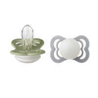 Napp Supreme Glow 2-pack Silikon Symmetrisk 0-6 mån - Sage/Cloud