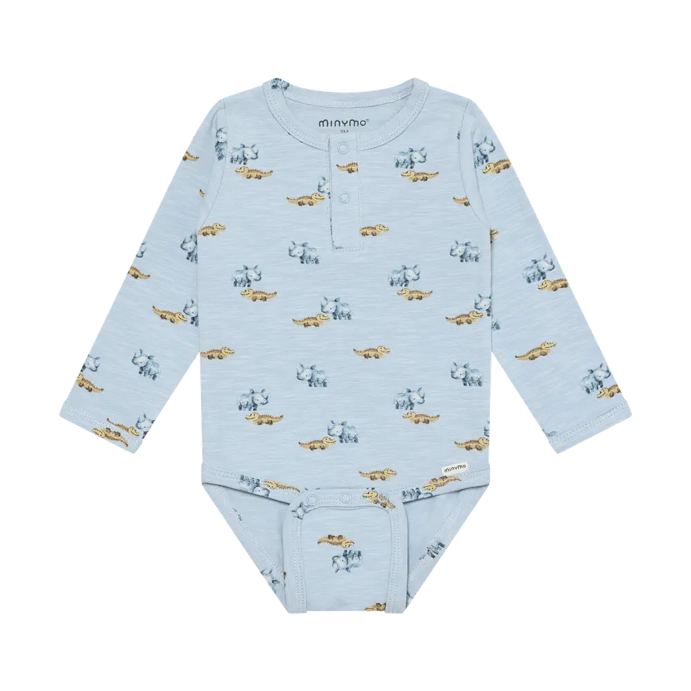Långärmad Body m. Tryck - Niagara Mist - 50 | Barnkläder - Bodys & overaller - Långärmad body | BabyMode