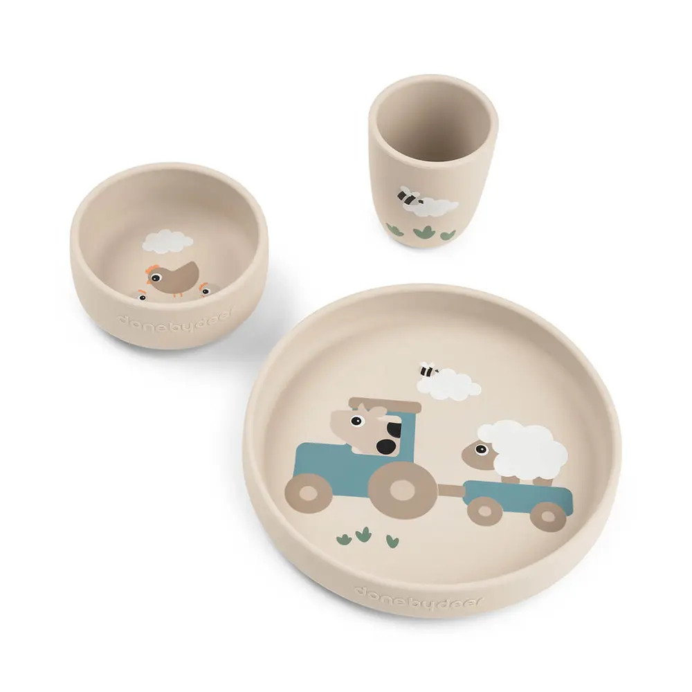 Stick&Stay matgrupp Tiny farm Sand | Baby & Barn - Äta - Barnserviser | BabyMode