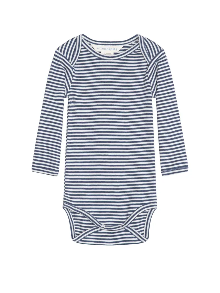 Baby randig body - Mörkblå - 68 | Barnkläder - Bodys & overaller - Långärmad body | BabyMode