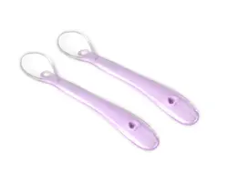 Skedar Silikon 2-pack - Lavendel | Baby & Barn - Äta - Bestick | BabyMode