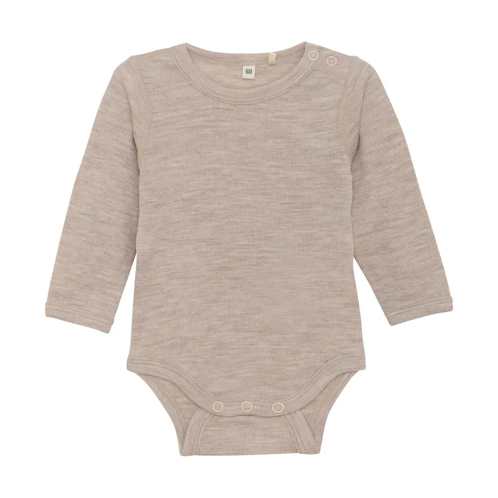Långärmad Body Ull - Simply Taupe - 50 | Barnkläder - Ull - Ullbodys | BabyMode