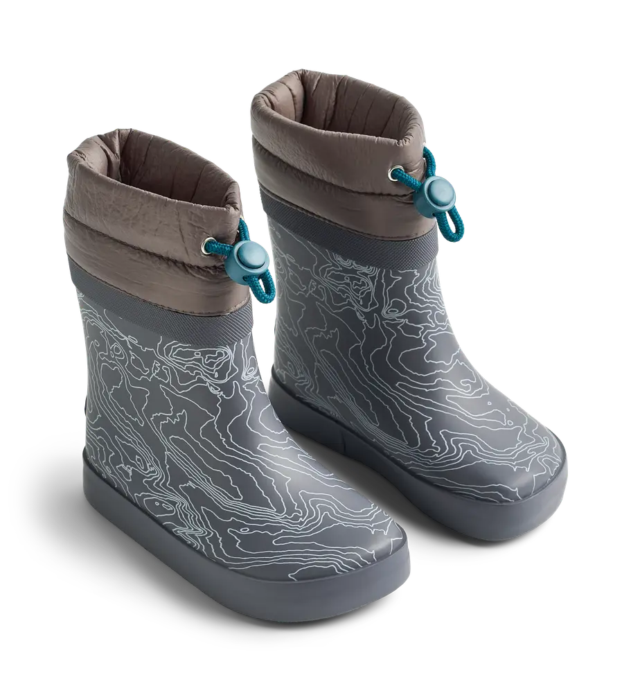 Wheat Arden Barefoot Termo Gummistövel - Dark Reflective Map - 31