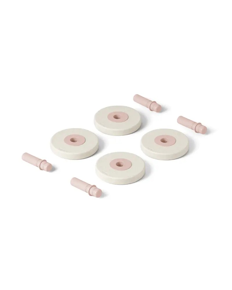 4 x Foam wheels Sand Grey / Soft Rose | Leksaker - Aktivitetsleksaker - Motorikleksaker | BabyMode