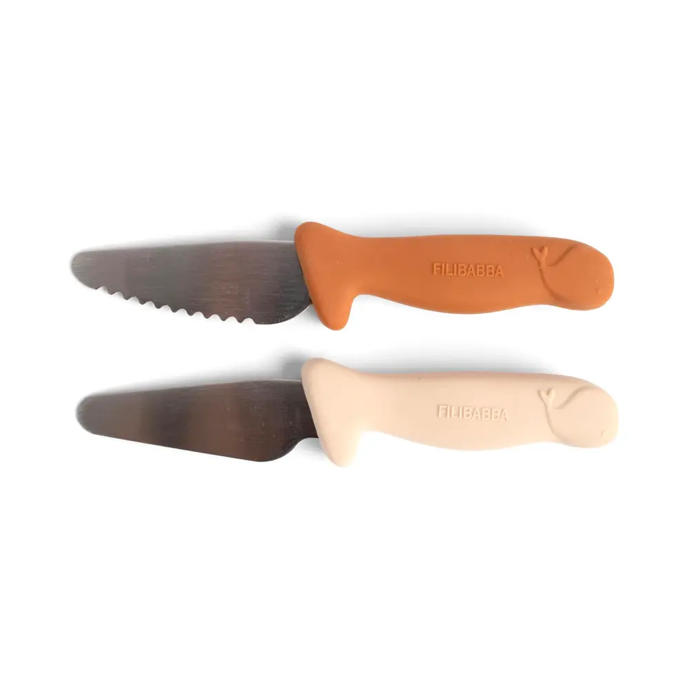 Barnknivset 2-pack - Pumpkin + Offwhite | Baby & Barn - Äta - Bestick | BabyMode
