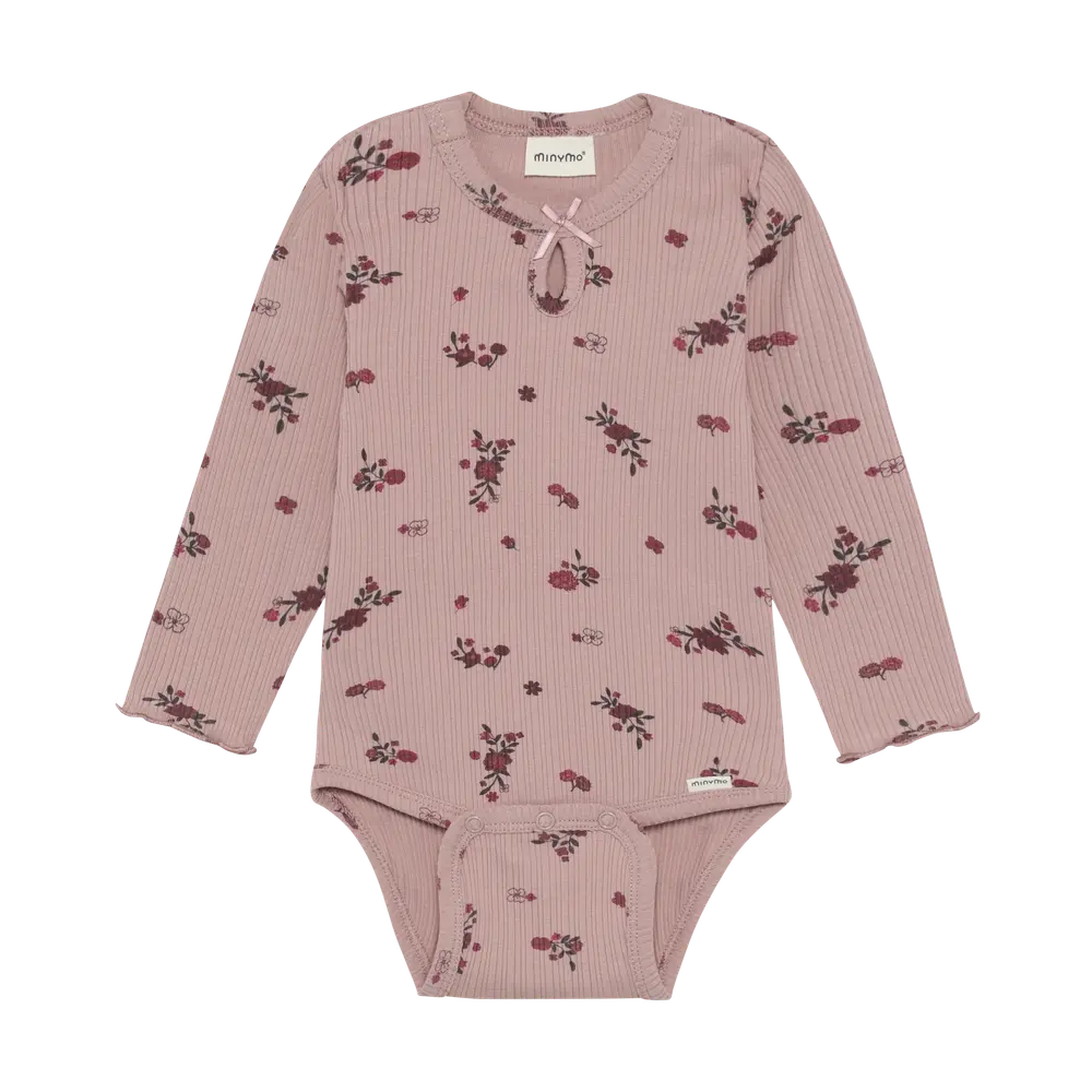 Minymo Långärmad Rib Body - Fawn - 50
