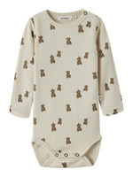 Lil' Atelier Nilo Nun Långärmad Ull Slim Body - Turtledove