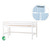 ECO Dream Halvhög säng (delbar) vit 90x200, med blått gardin