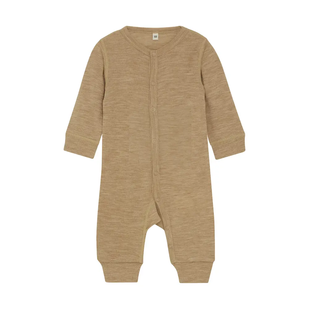Jumpsuit Ull Solid - Light Camel Melange - 70 | Barnkläder - Ull - Ulloveraller | BabyMode