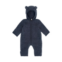 Huttelihut Overall Med Öron I Ullfleece - Ombre Blue Melange