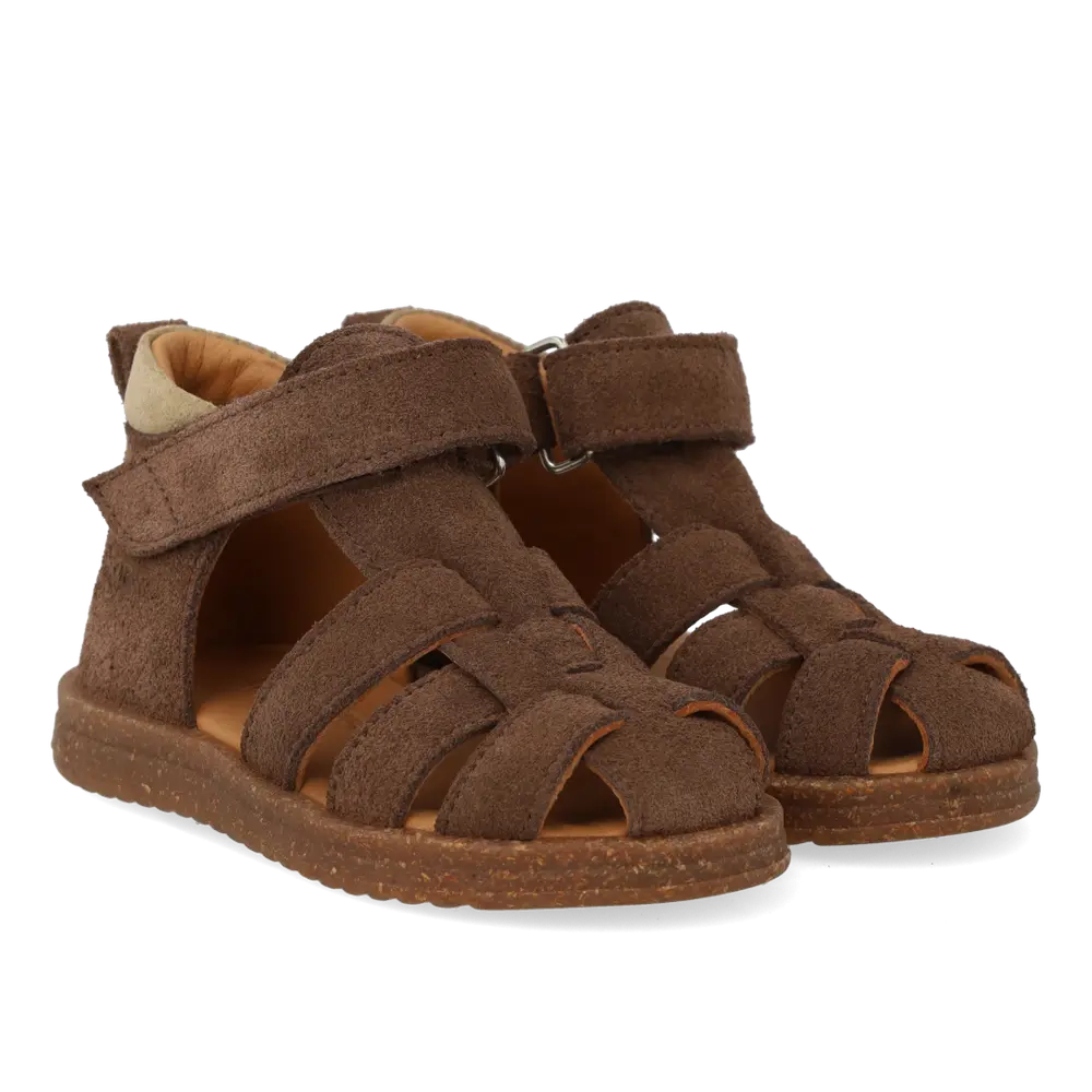 Prewalker Sandal m. Kardborre - Dark Taupe/Sand - 22 | Barnskor - Sandaler - Sandaler för nybörjare | BabyMode