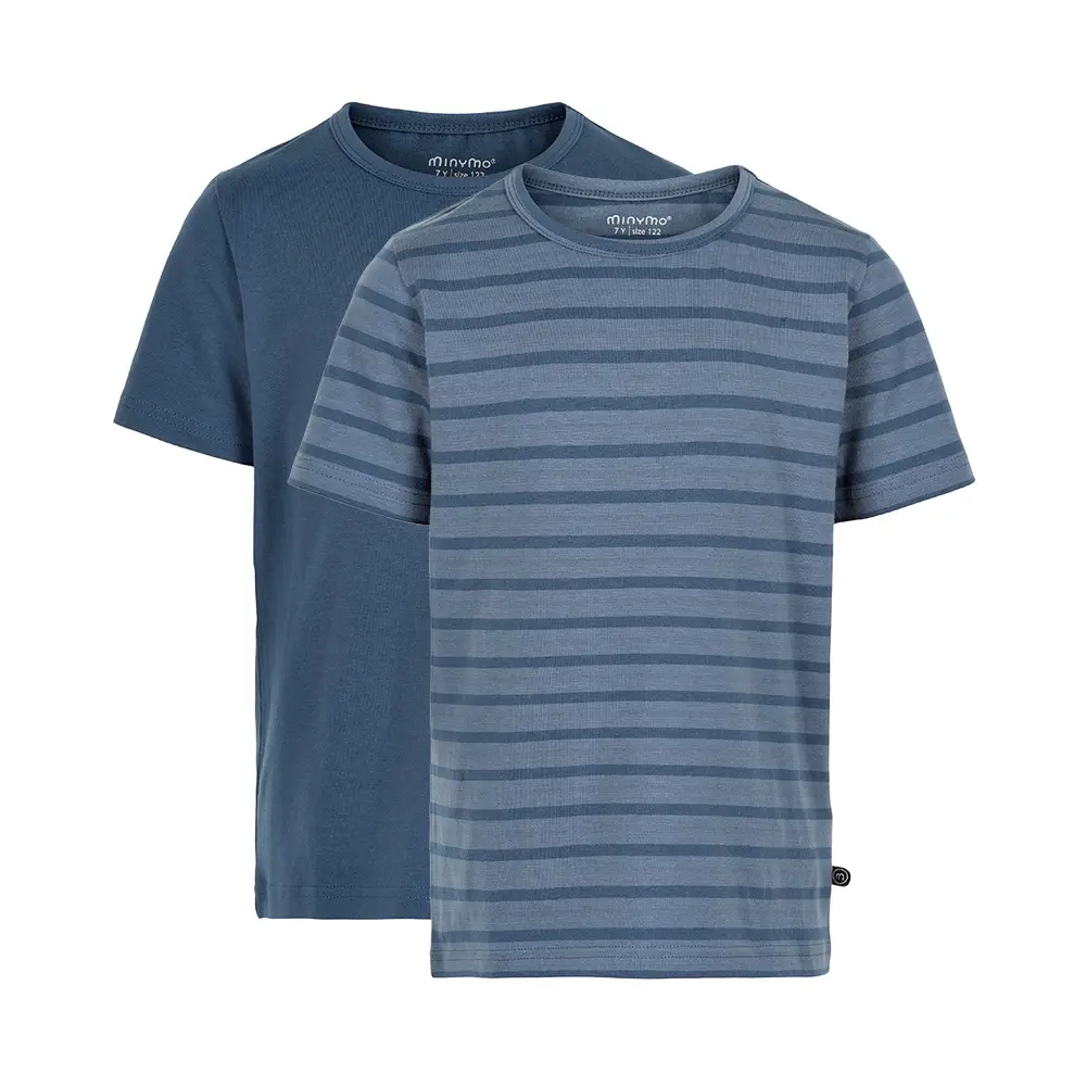 T-shirt 2-pack - Blå/Randig - 140 | Barnkläder - Toppar - T-shirts & toppar | BabyMode