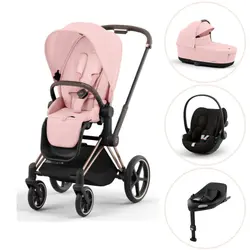 Priam duovagn peach pink/rosegold inkl. Cloud G och Bas G - magic black | Barnvagnar | BabyMode