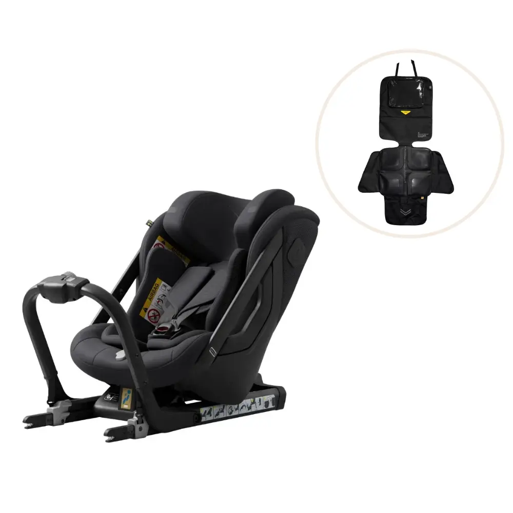 Axkid ONE 3 Bilbarnstol inkl. Sparkskydd – Coastal Storm Black | Bilbarnstolar - Bakåtvända bilbarnstolar 9-36 Kg - Bakåtvända bilbarnstolar upp till 23 kg | BabyMode