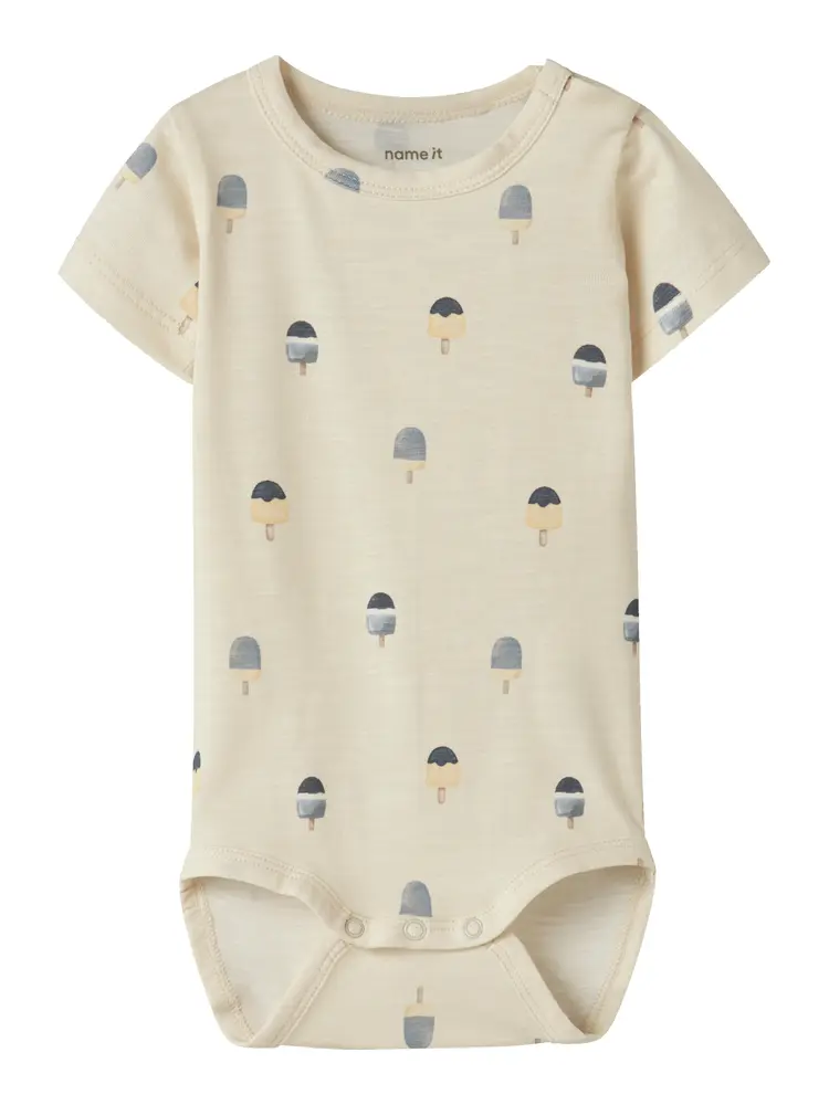Name It Jerome Kortärmad Body - Almond Milk - 68 | Barnkläder - Bodys & overaller - Långärmad body | BabyMode