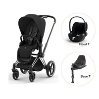 Priam Sittvagn + Cloud T + Basenhet T - Sepia Black/Chrome Black PLUS