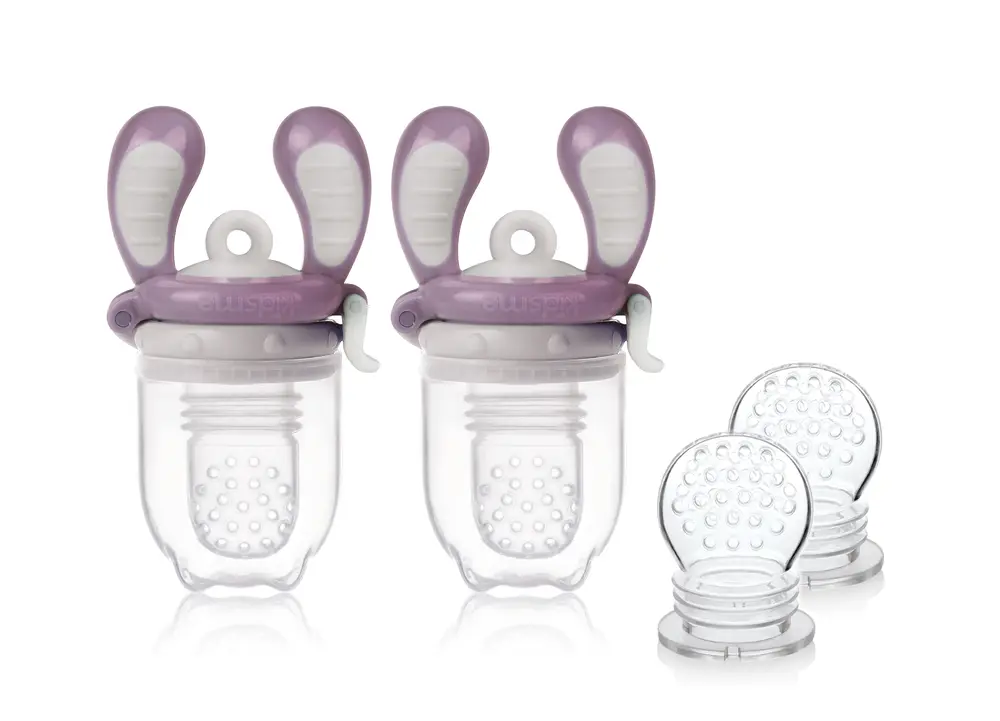 Kidsme Foodfeeder Startpaket 2-pack - Plum | Baby & Barn - Äta - Smaknappar | BabyMode