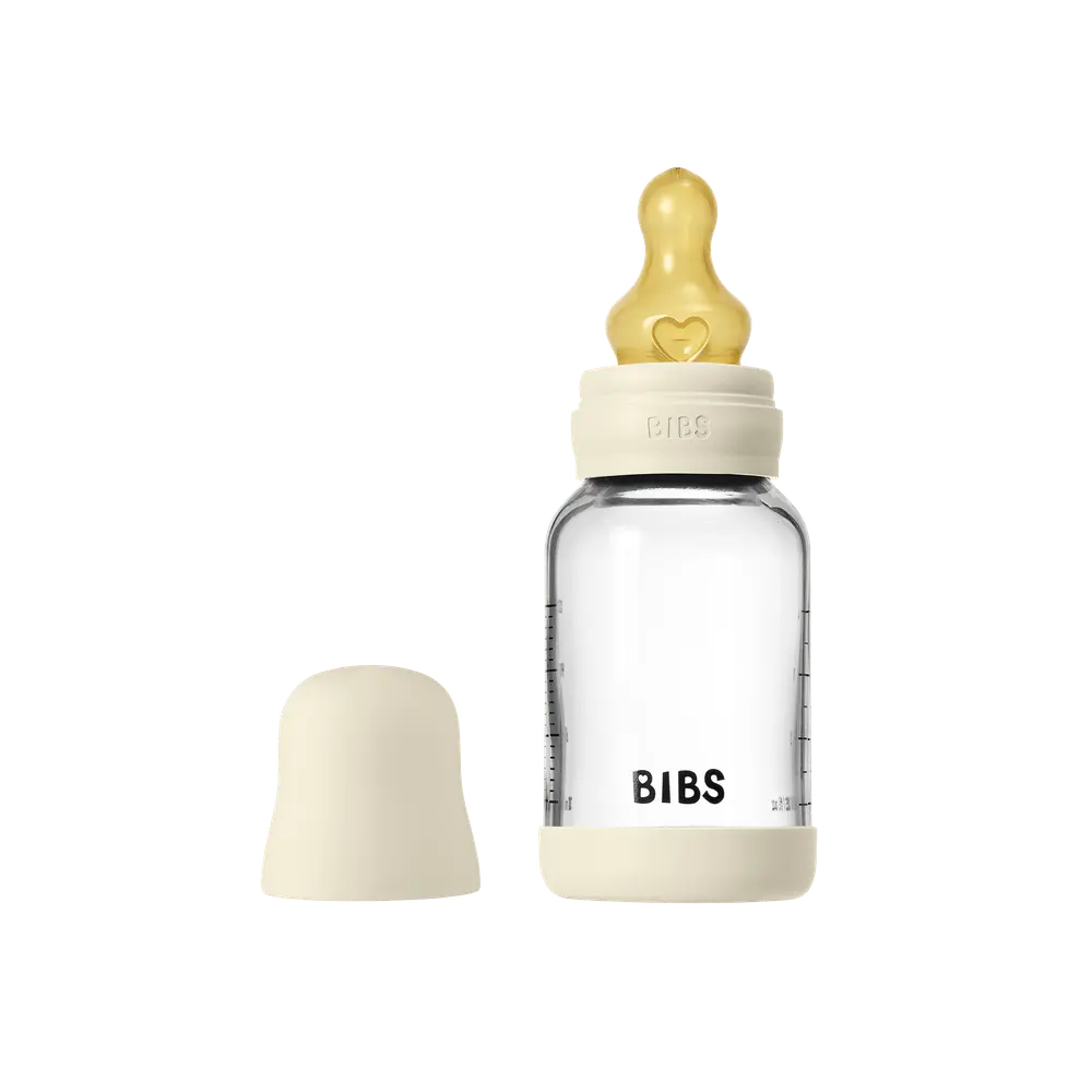 Nappflaska Glas Baby Latex Slow Flow 120 ml - Ivory | Baby & Barn - Äta - Nappflaskor | BabyMode