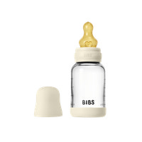 Nappflaska Glas Baby Latex Slow Flow - Ivory