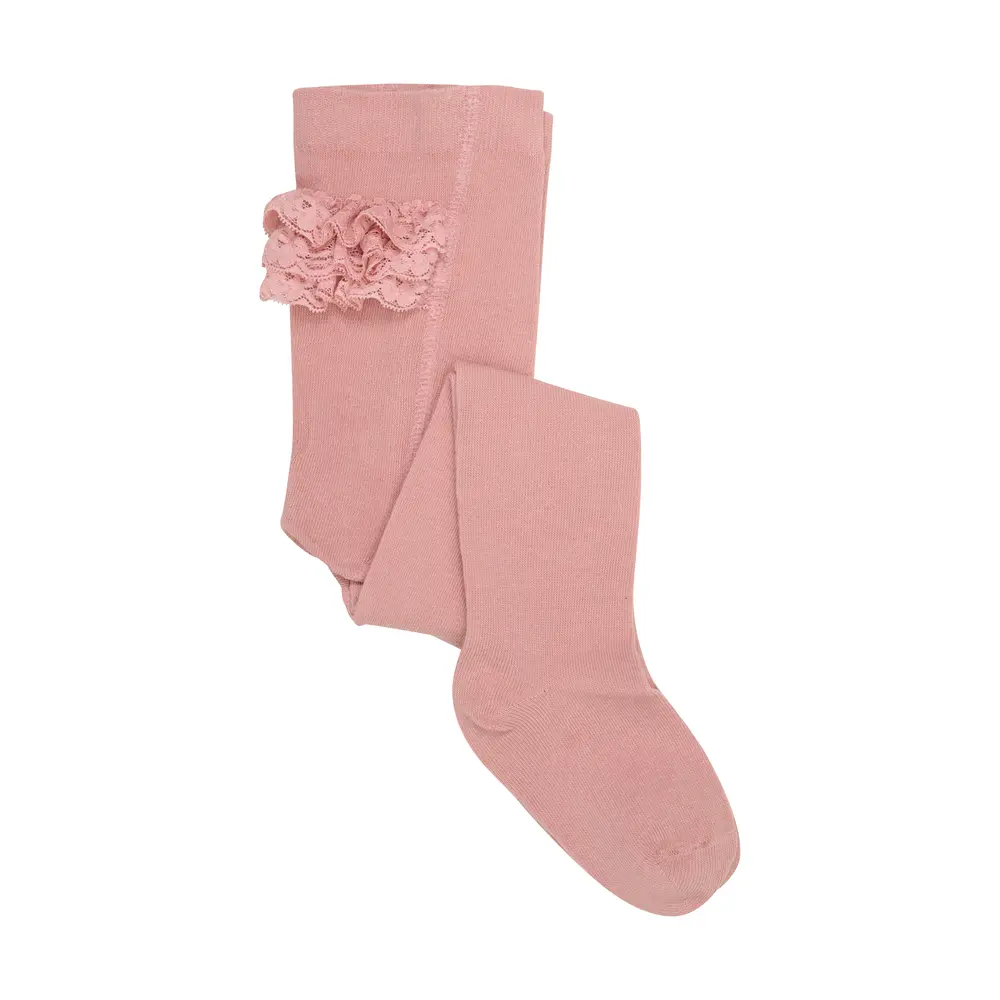 Strumbyxor med Volang - Dusty Rose - 56/62 | Barnkläder - Strumpor & strumpbyxor - Strumpbyxor | BabyMode