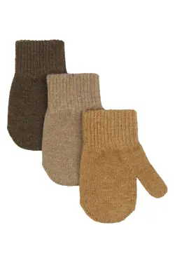 Magic vantar 3 pak - Bronze | Kläder - Mössor, vantar och tossor - Vantar & handskar - Stickade vantar & mössor | BabyMode