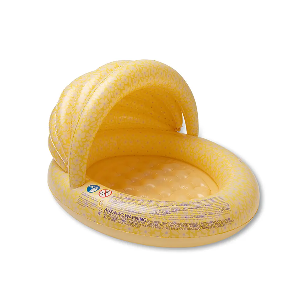 Swim Essentials Babypool Med Solskydd 100 cm - Florish Yellow | Leksaker - Vattenlek - Barnpooler | BabyMode