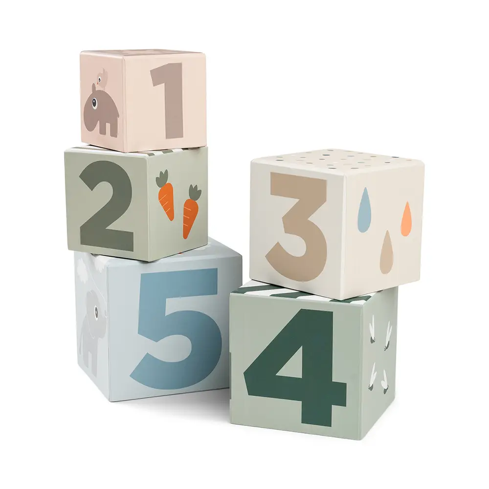 Stapelklossar 5-pack Deer Friends | Presenter - 1-årspresent | BabyMode