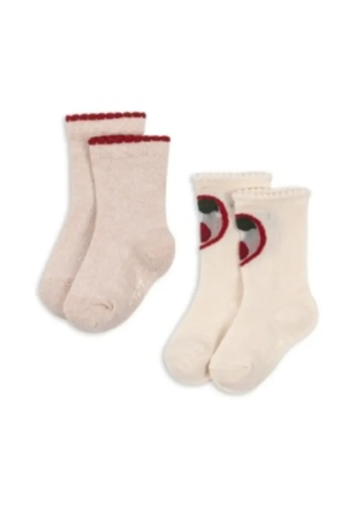 Strumpor 2-Pack - Cherry Rose - 25-28 | Barnkläder - Strumpor & strumpbyxor - Strumpor | BabyMode