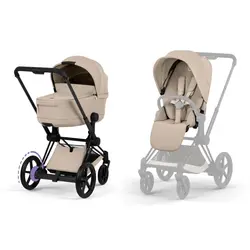 Cybex ePriam Duovagn - Cozy Beige/Black | Barnvagnar - Duovagnar - Alla duovagnar | BabyMode
