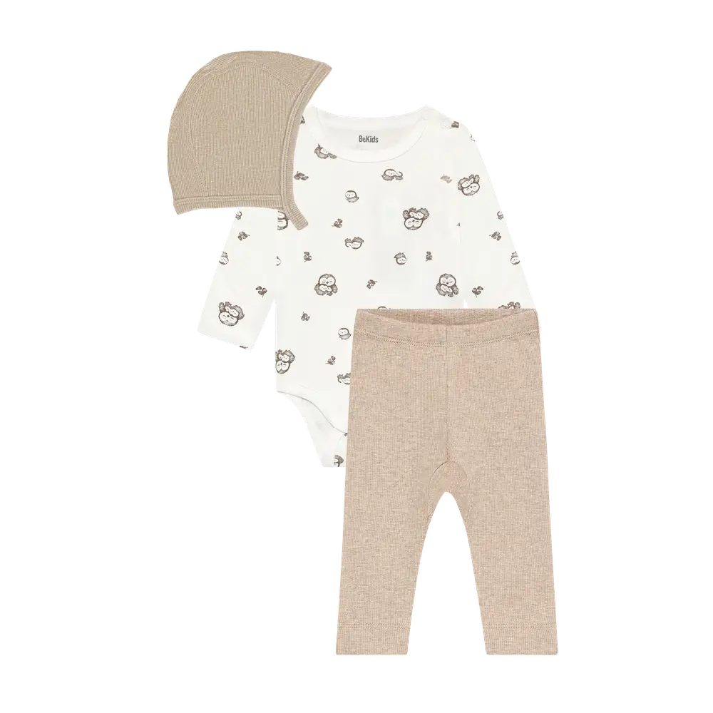 BeKids Bodyset m. Mössa - Silver Mink - 70