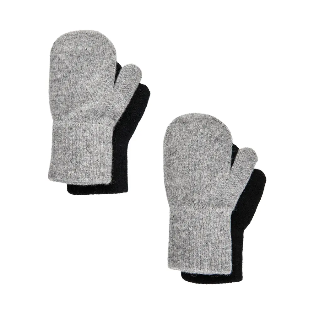Vantar 2-pack - Grey - 3-6 år | Barnkläder - Ull - Ullmössor, ullvantar och ulltossor | BabyMode