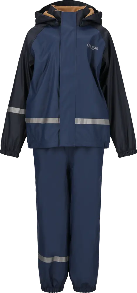 Augus Regnset m. Fleece - Dark Denim - 98 | Barnkläder - Ytterplagg - Regnkläder | BabyMode