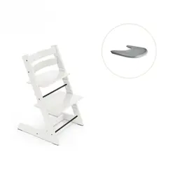 Stokke® Tripp Trapp Stol & Bricka – Vit/grå
