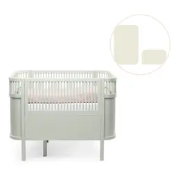 Växasäng 2i1 Baby & Juniorsäng och Madrass till Classic II - Mist Green | Barnrum | BabyMode