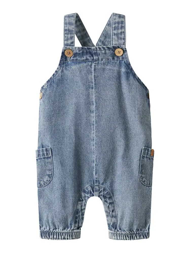 Taya Denim Hängselbyxor - Medium blue denim - 86 | Barnkläder - Underdelar - Hängsel & jumpsuits | BabyMode