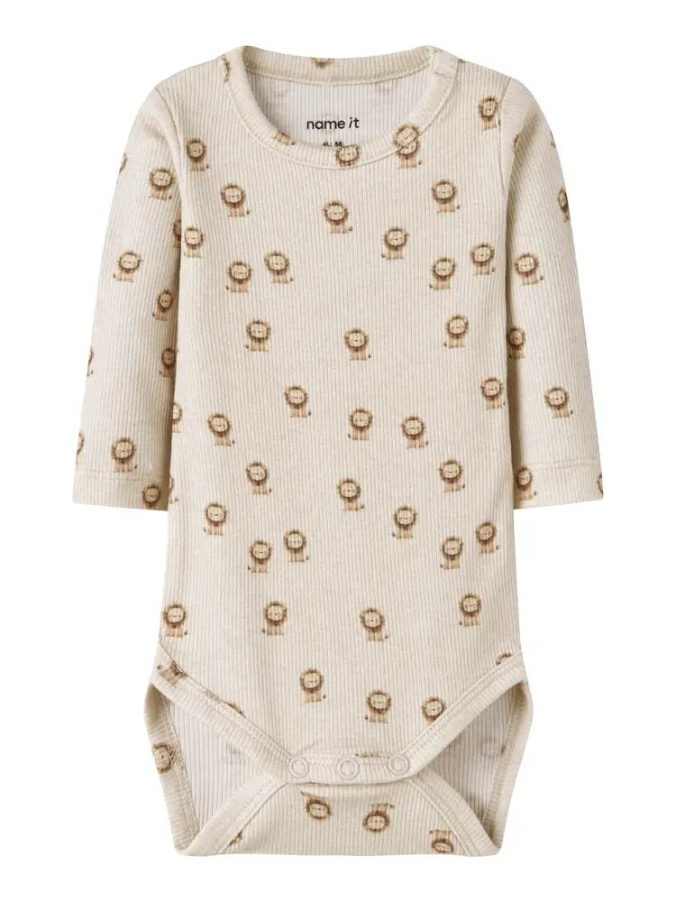 Hobit Långärmad Body - Peyote melange - 74 | Barnkläder - Bodys & overaller - Långärmad body | BabyMode