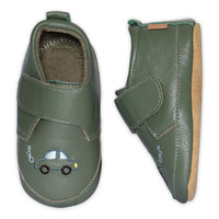Lädertofflor Liten Bil - Clover Green