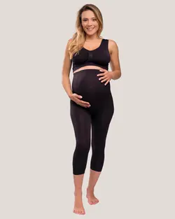 Graviditetsleggings 3/4 Med Stöd Svart XL | Graviditet & Amning - Gravidkläder - Leggings/strumpbyxor | BabyMode