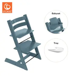 Tripp Trapp Stol inkl. Babyset & Bricka - Fjord Blue | Baby & Barn | BabyMode