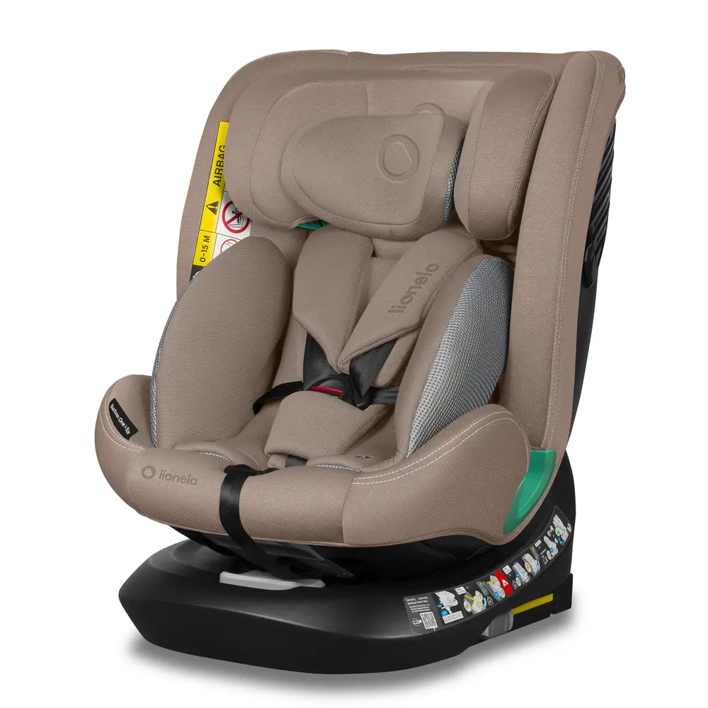 Lionelo Bastiaan One i-Size Bilbarnstol - Beige Sand | Bilbarnstolar - Bakåtvända bilbarnstolar 9-36 Kg - Bakåtvända bilbarnstolar upp till 23 kg | BabyMode