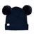 Bergen hat - pompons - Dark denim melange