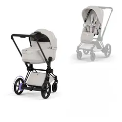 Cybex e-Priam Duovagn - Style - City Grey/Matt Black | Barnvagnar | BabyMode