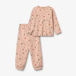 Mila Picoting Pyjamas - Rose Dust Holiday | Kläder - Underkläder & pyjamas - Nattlinnen & pyjamas | BabyMode