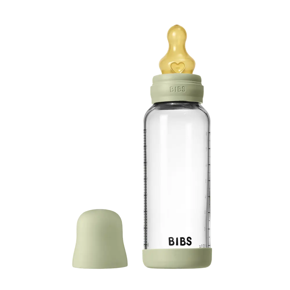 Nappflaska Glas Baby Latex Medium Slow Flow 240 ml - Sage | Baby & Barn - Äta - Nappflaskor | BabyMode