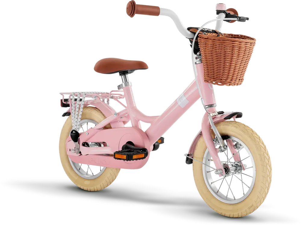Youke Classic 12-Alu Springcykel med Korg - Retro Rose