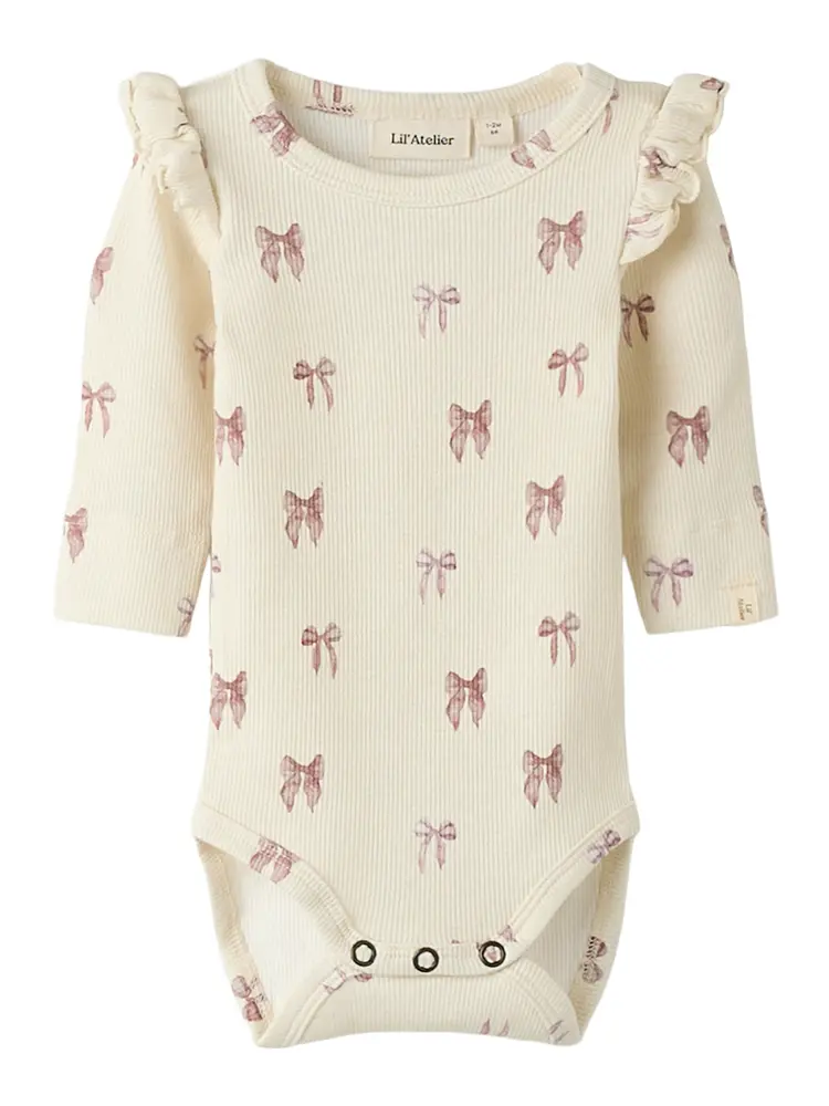 Lil' Atelier Gavo Slim Långärmad Body -  Turtledove - 80