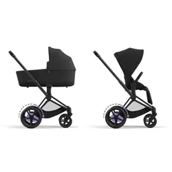 Cybex E-Priam Duovagn - Matt Black/Black | Barnvagnar | BabyMode