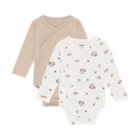 BeKids Långärmad Wrap Body 2-Pack - Silver Mink